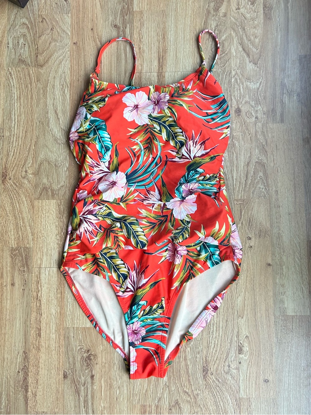 Kona Sol Swimsuit Floral Orange Size Medium